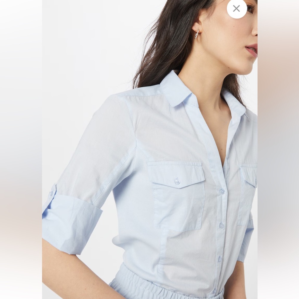 Part Two Cortnia Light Blue Button Up Blouse Size 34 Scandinavian Minimalist